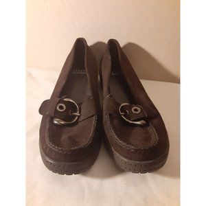 Stuart Weitzman Brown Suede Wedges Ladies Size 5.5 Classic Workwear Casual
